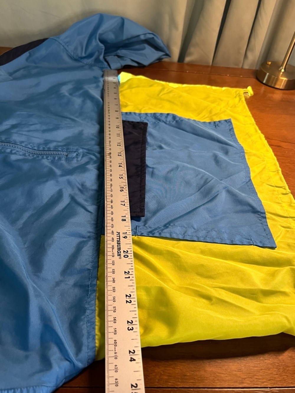 A. Lab zip-up windbreaker hoodie jacket blue and yellow colorblock medium - Picture 8 of 9